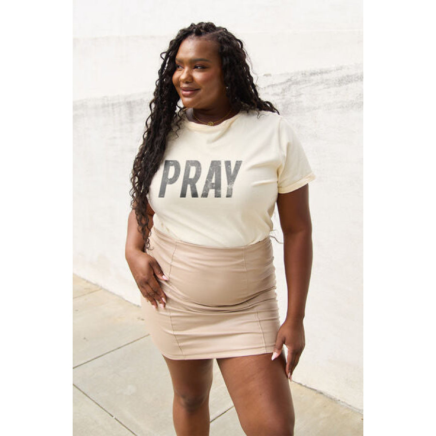 Simply Love Full Size PRAY Round Neck T - Shirt Apparel and Accessories