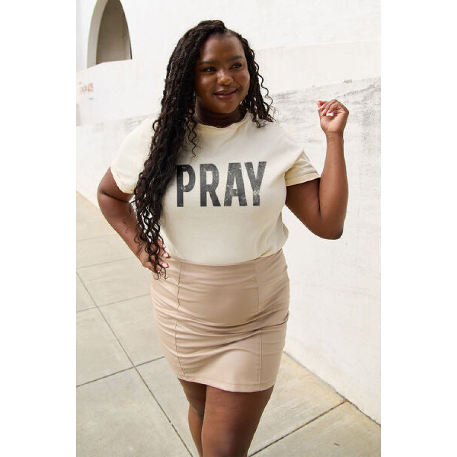 Simply Love Full Size PRAY Round Neck T - Shirt Apparel and Accessories