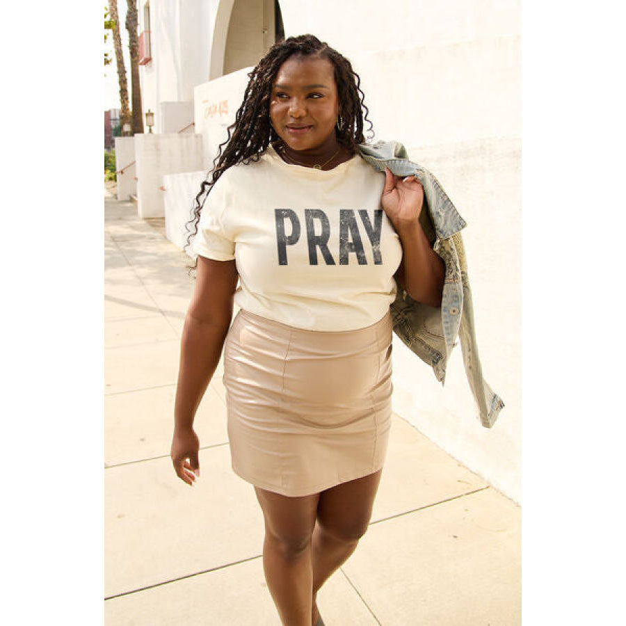 Simply Love Full Size PRAY Round Neck T - Shirt Apparel and Accessories