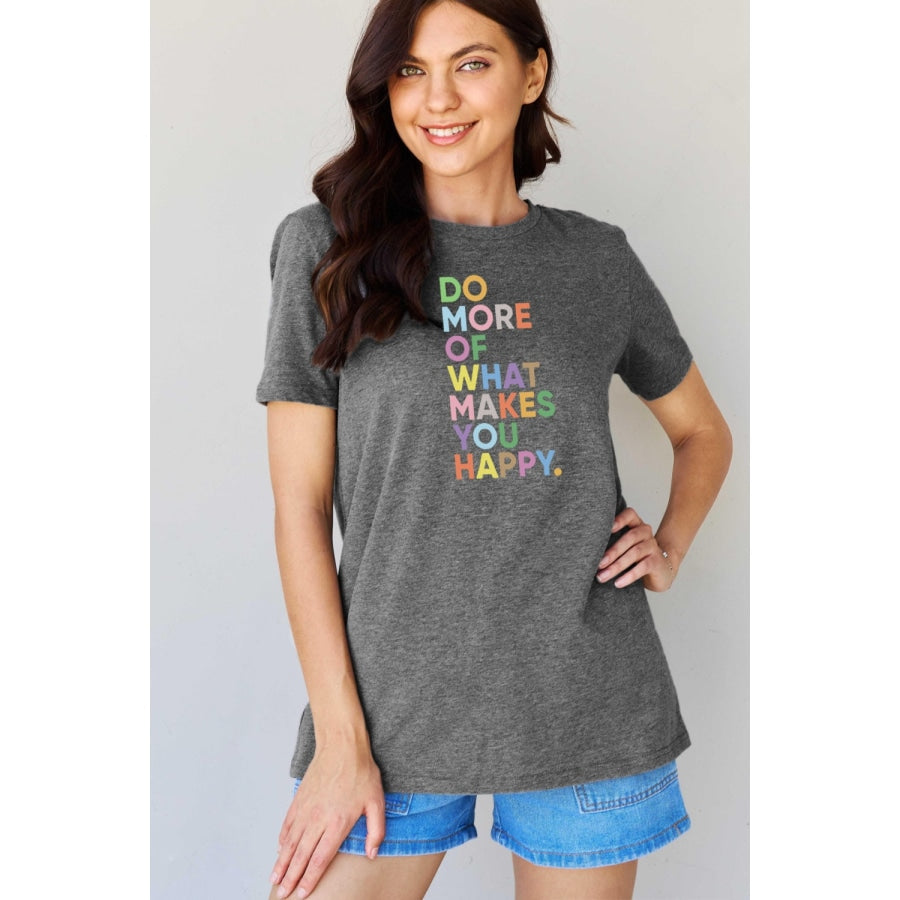 Simply Love Full Size Slogan Graphic T-Shirt Charcoal / S