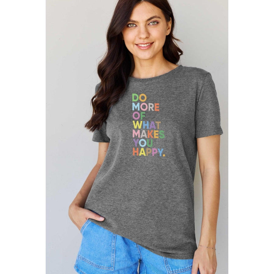 Simply Love Full Size Slogan Graphic T-Shirt Charcoal / S