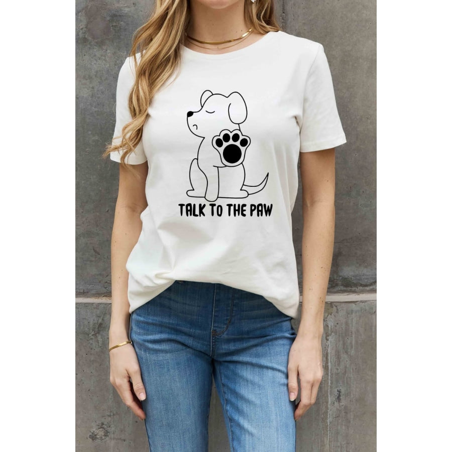 Simply Love Full Size TALK TO THE PAW Graphic Cotton Tee