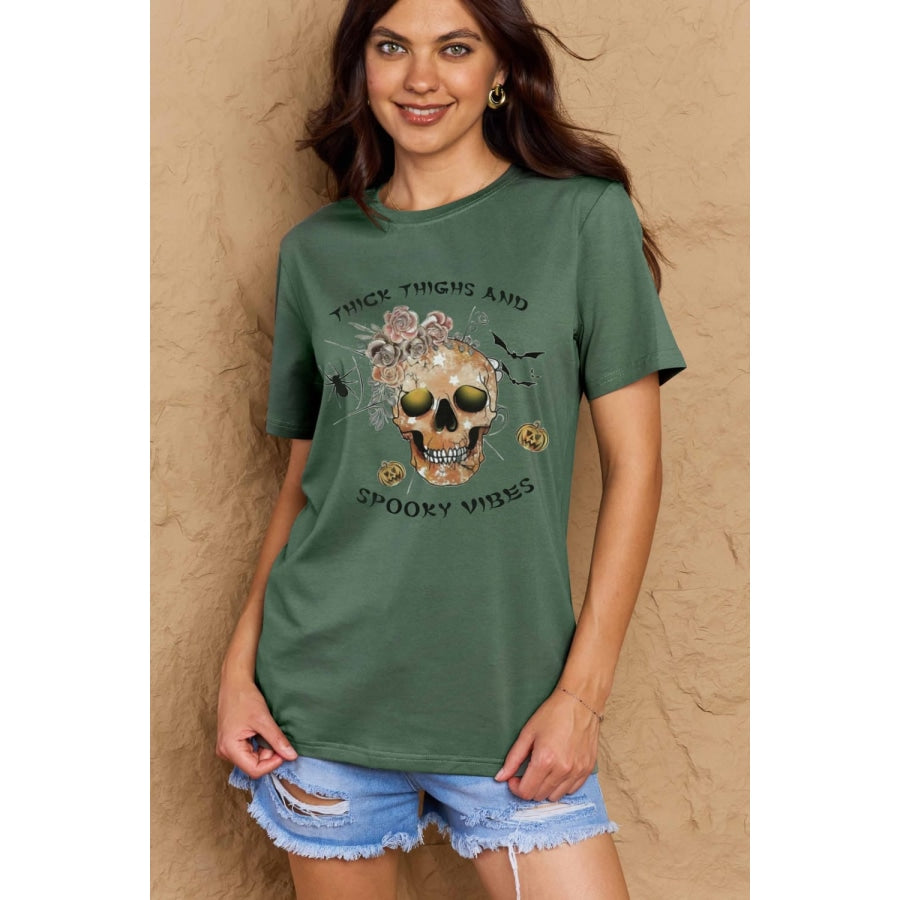 Simply Love Full Size THICK THIGHS AND SPOOKY VIBES Graphic Cotton T-Shirt