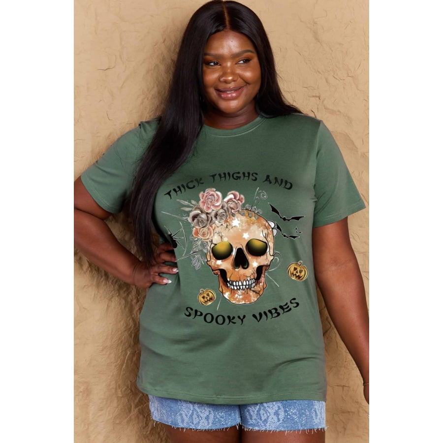 Simply Love Full Size THICK THIGHS AND SPOOKY VIBES Graphic Cotton T-Shirt