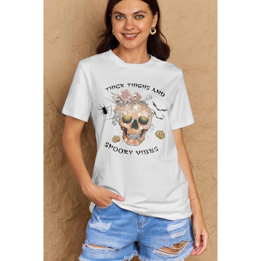 Simply Love Full Size THICK THIGHS AND SPOOKY VIBES Graphic Cotton T-Shirt