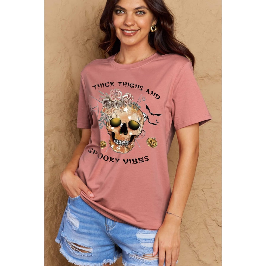 Simply Love Full Size THICK THIGHS AND SPOOKY VIBES Graphic Cotton T-Shirt