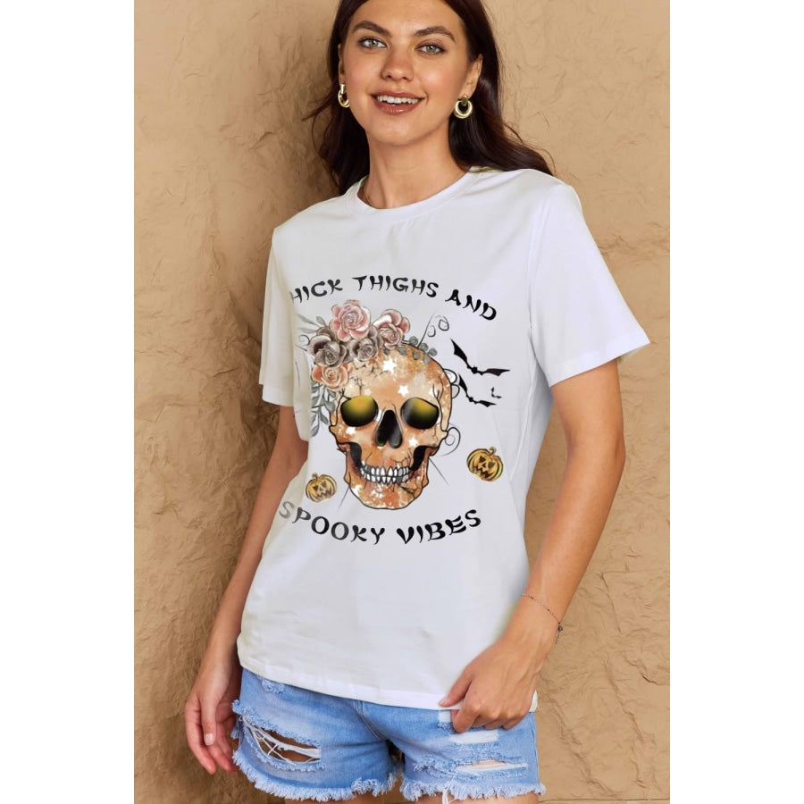 Simply Love Full Size THICK THIGHS AND SPOOKY VIBES Graphic Cotton T-Shirt