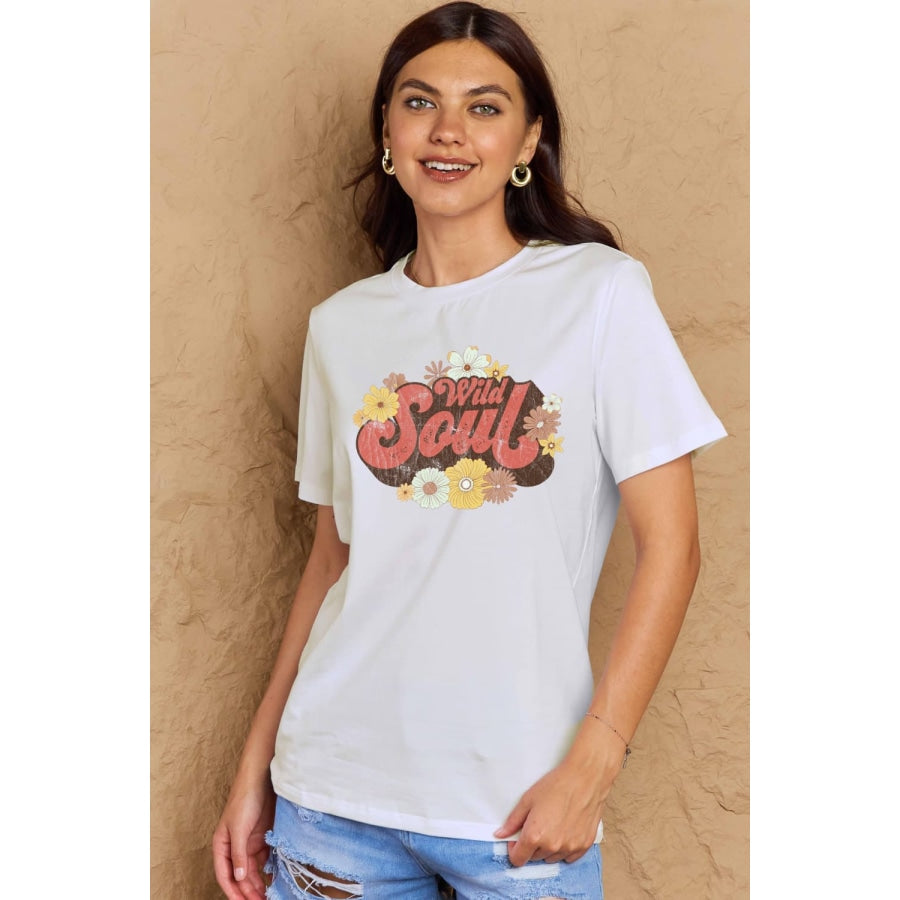 Simply Love Full Size WILD SOUL Graphic Cotton T-Shirt Bleach / S