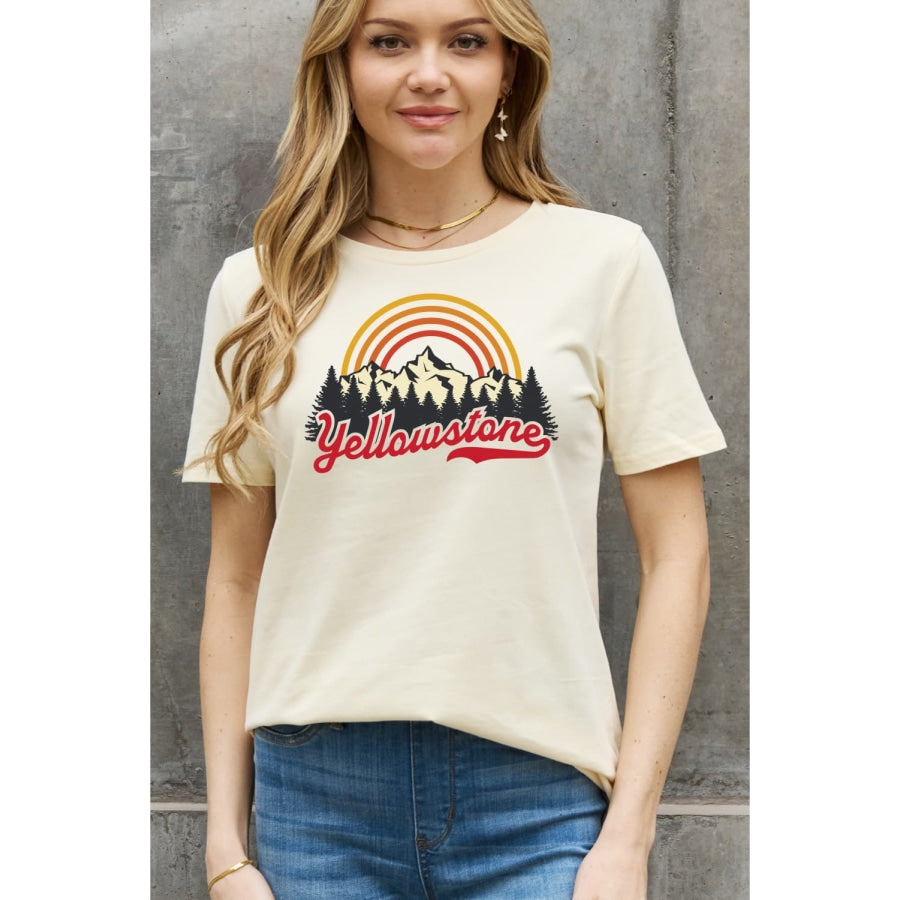 Simply Love Full Size YELLOWSTONE Graphic Cotton Tee Ivory / S
