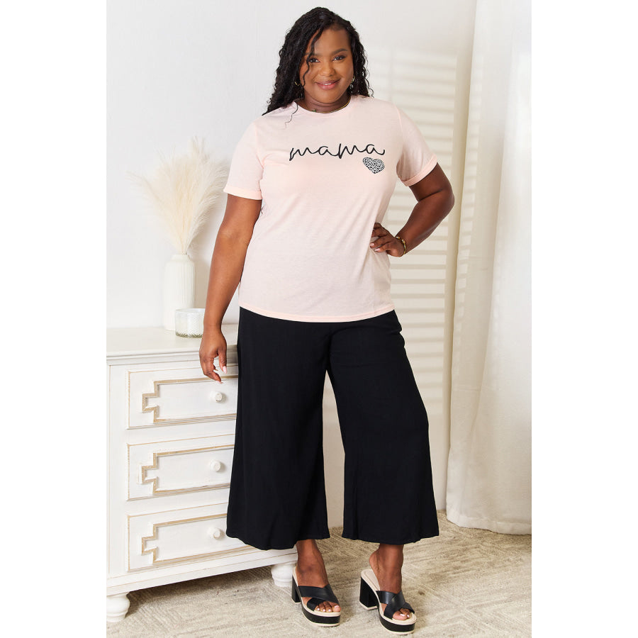 Simply Love MAMA Heart Graphic T-Shirt Apparel and Accessories
