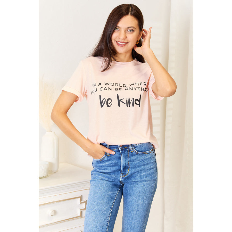 Simply Love Slogan Graphic Cuffed T-Shirt Apparel and Accessories