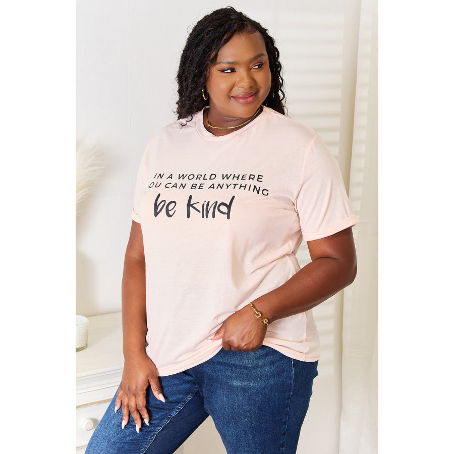 Simply Love Slogan Graphic Cuffed T-Shirt Apparel and Accessories
