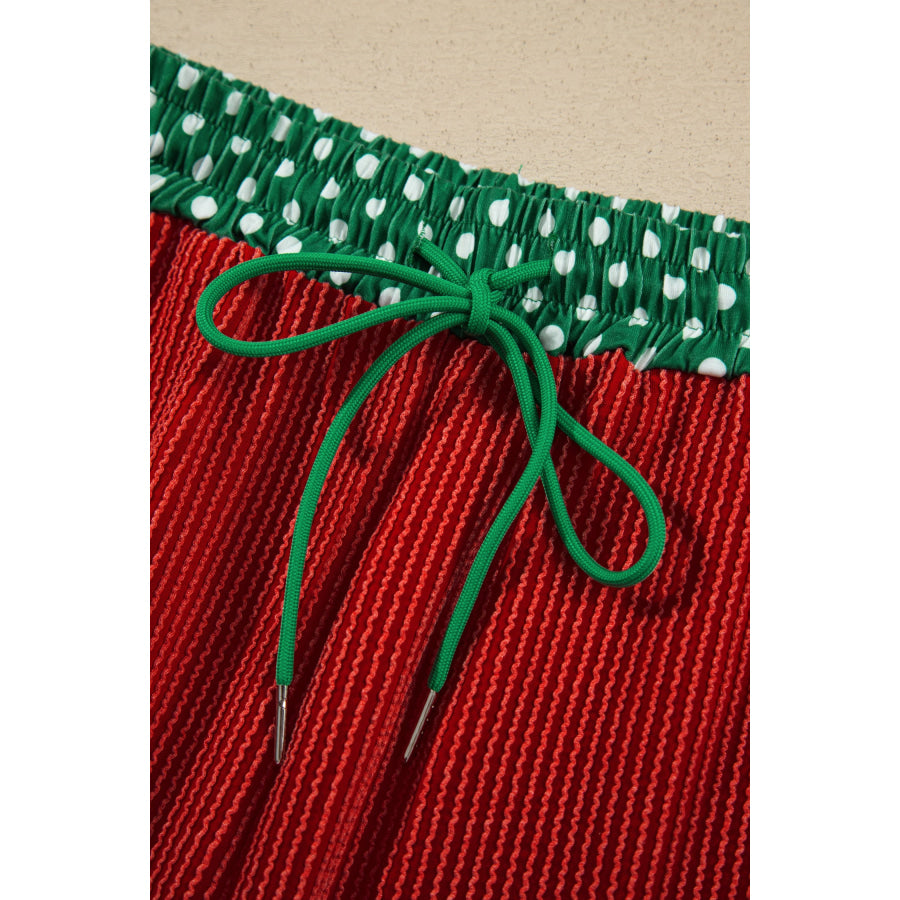 Simply Taupe Cozy Ribbed Patchwork Leopard Trim Long Sleeve 2pcs Pant Set Two Piece Sets/Pant Sets