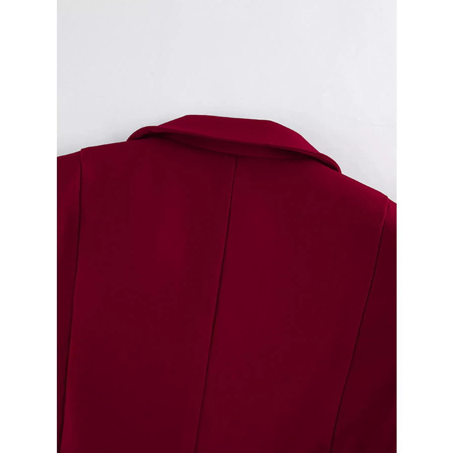 Single-Breasted Blazer and Wide-Leg Pants Set Apparel and Accessories