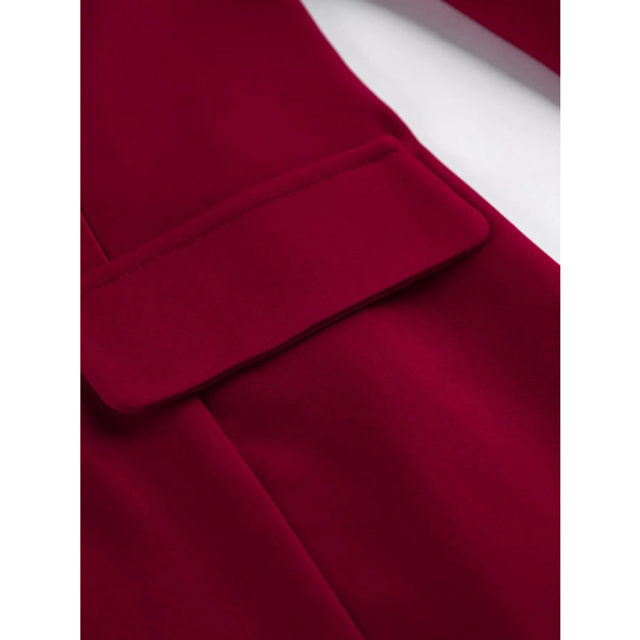 Single-Breasted Blazer and Wide-Leg Pants Set Apparel and Accessories