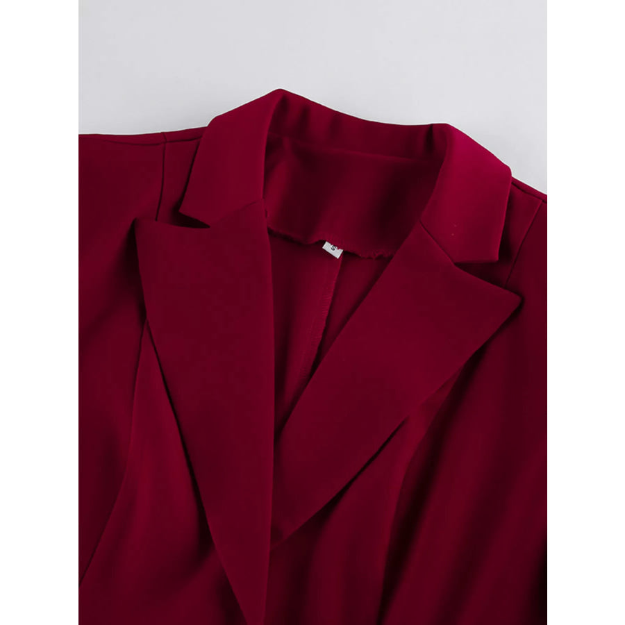 Single-Breasted Blazer and Wide-Leg Pants Set Apparel and Accessories