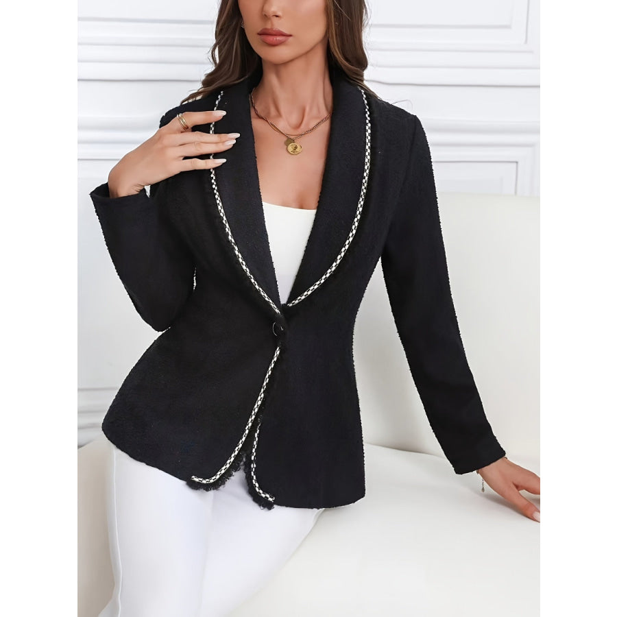 Single-Breasted Lapel Collar Blazer Apparel and Accessories