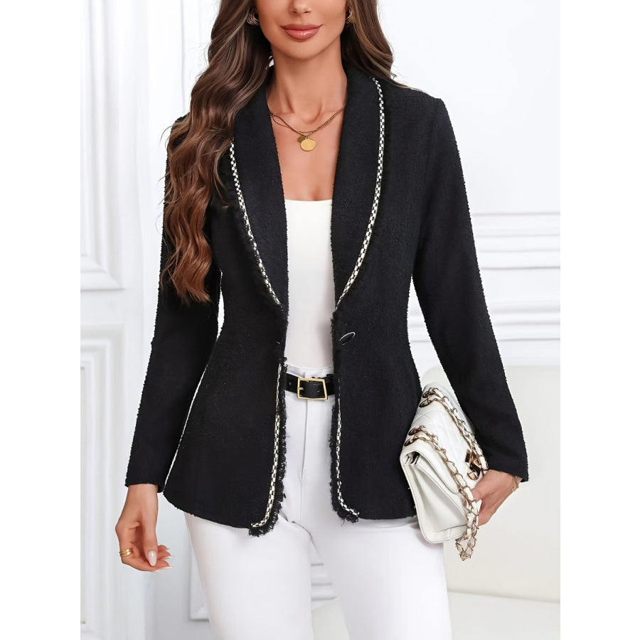 Single-Breasted Lapel Collar Blazer Apparel and Accessories