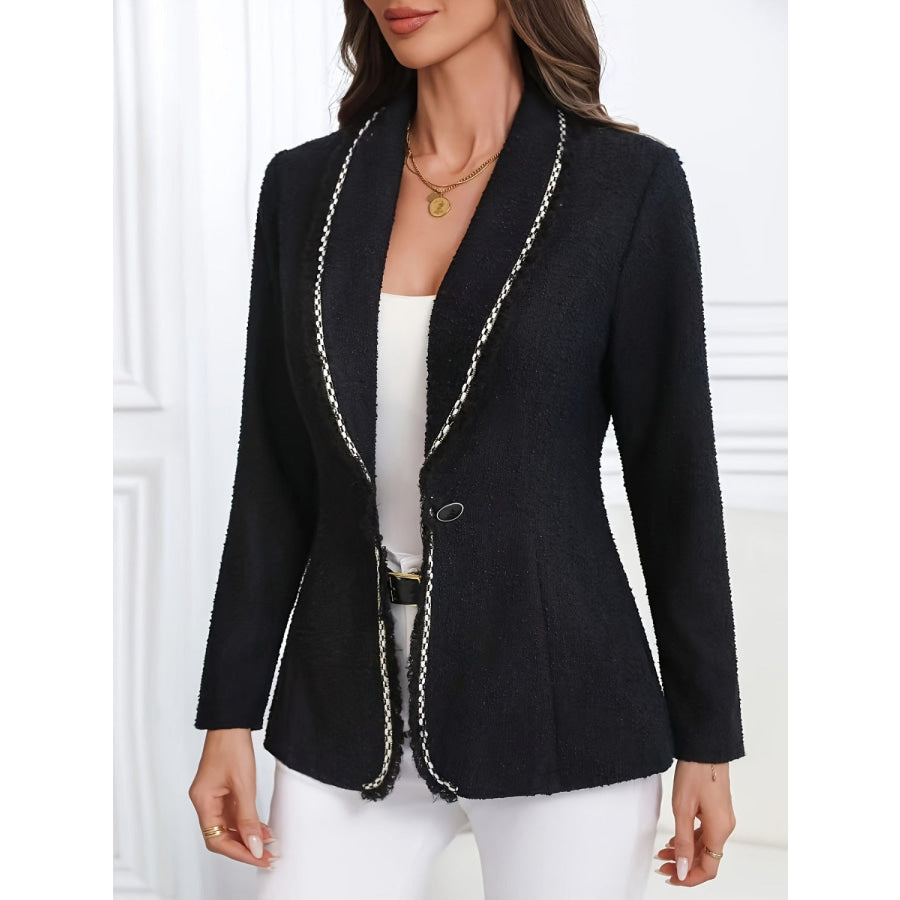 Single-Breasted Lapel Collar Blazer Apparel and Accessories