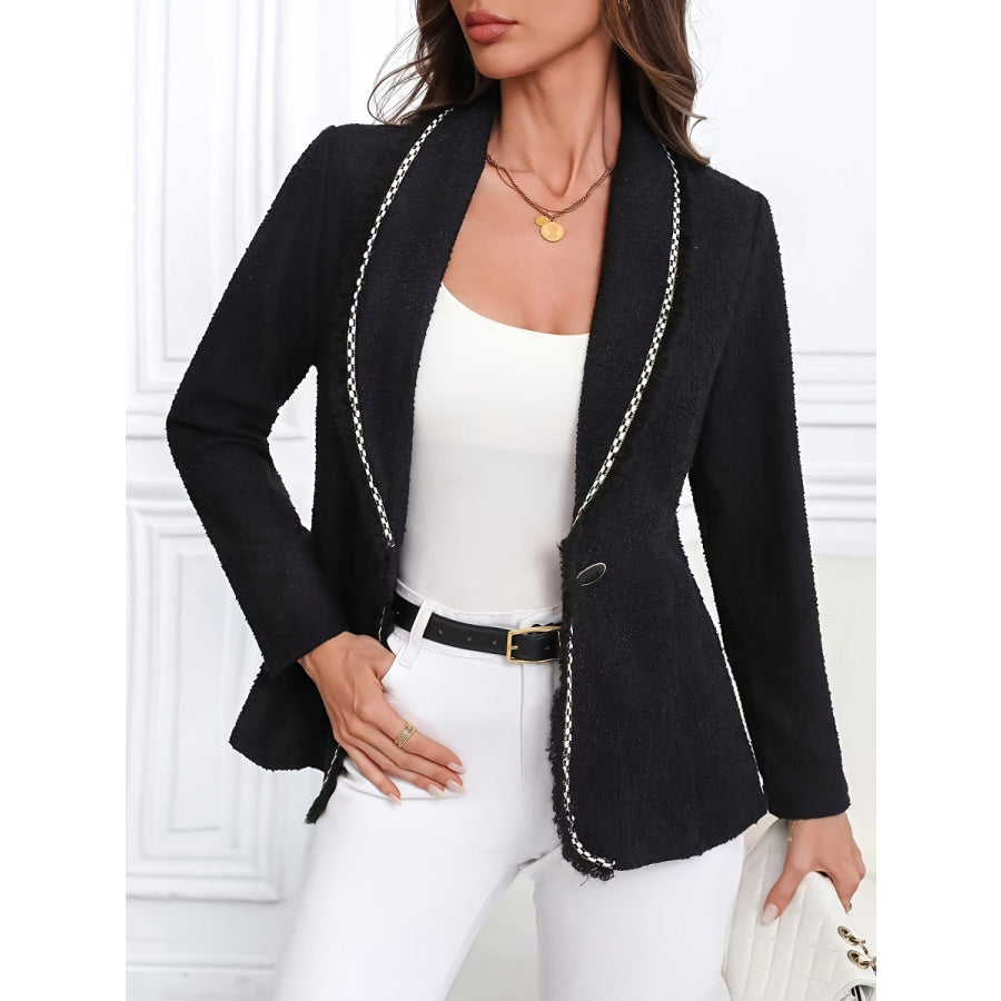 Single-Breasted Lapel Collar Blazer Apparel and Accessories