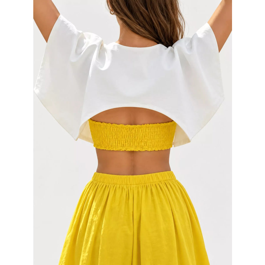 Single Button Closure Cropped Cape Apparel and Accessories