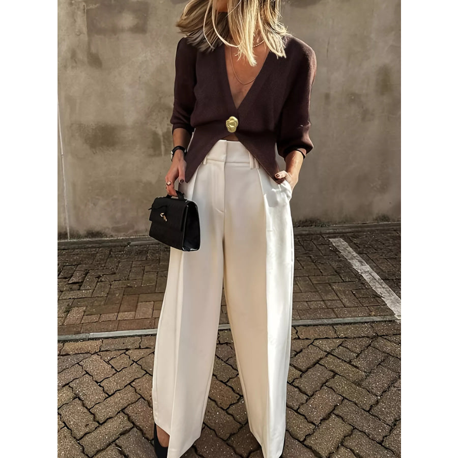 Single-Button Fitted Cardigan Apparel and Accessories