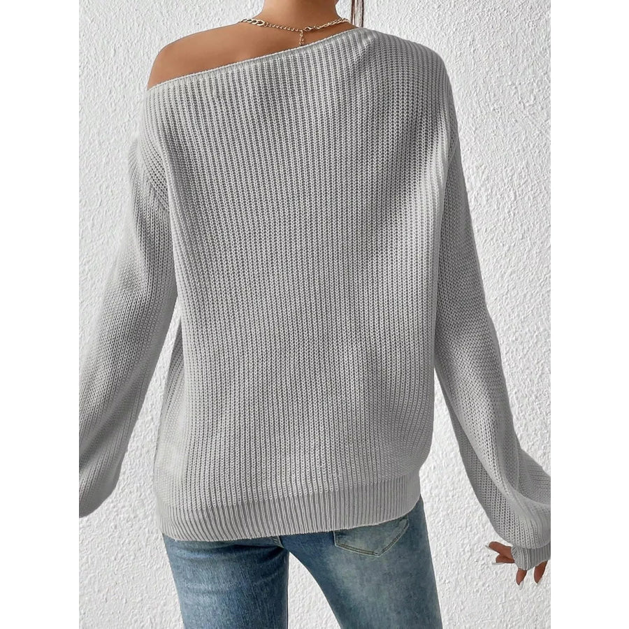 Single Shoulder Knit Sweater Apparel and Accessories