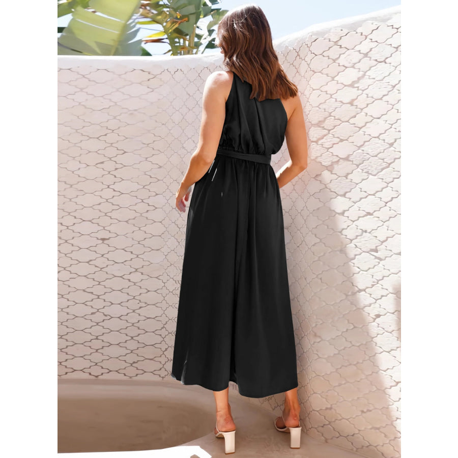 Single Shoulder Midi Dress Apparel and Accessories