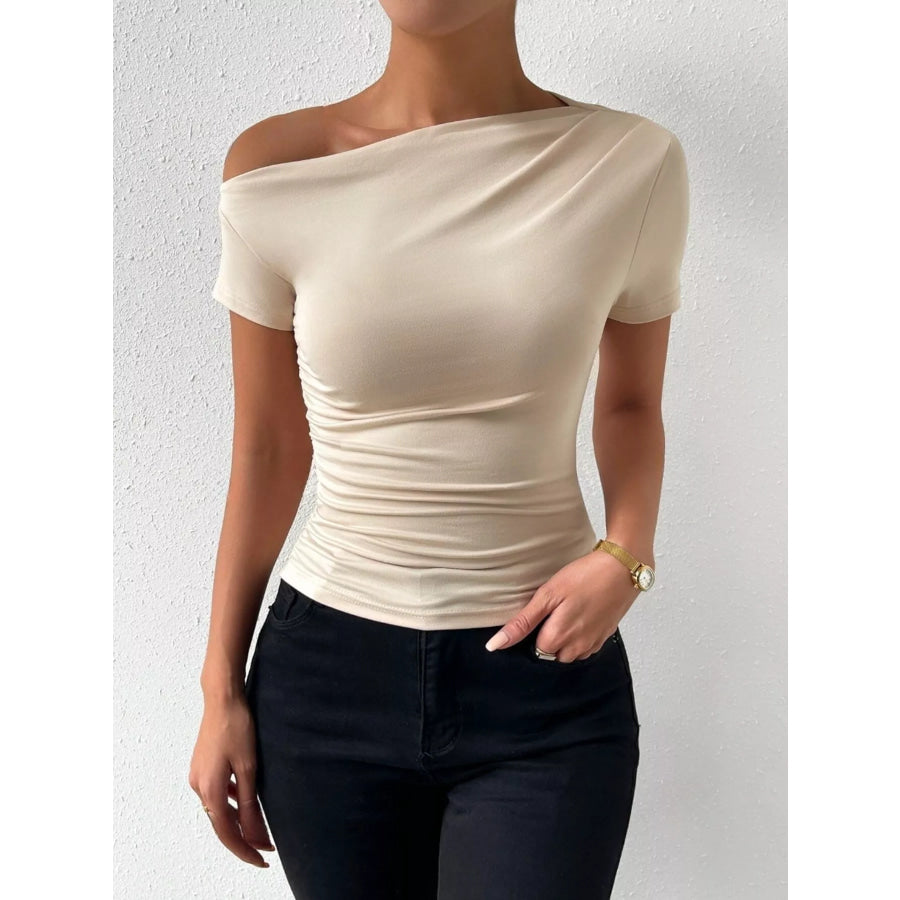 Single Shoulder Short Sleeve T-Shirt Apparel and Accessories
