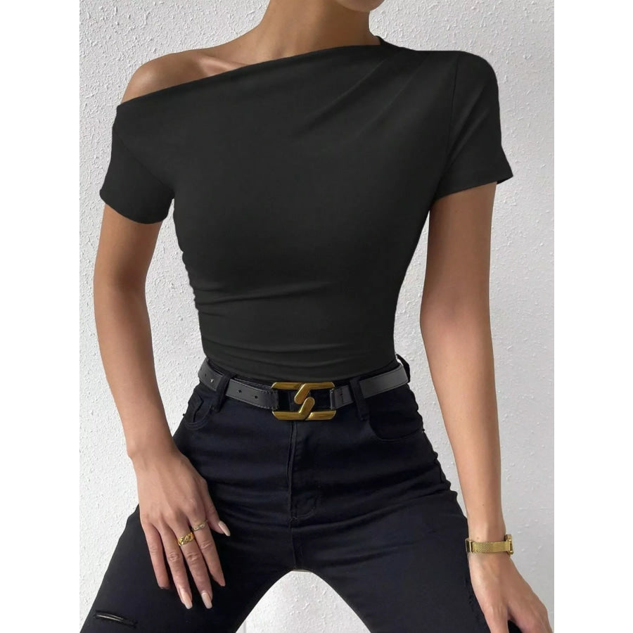 Single Shoulder Short Sleeve T-Shirt Apparel and Accessories