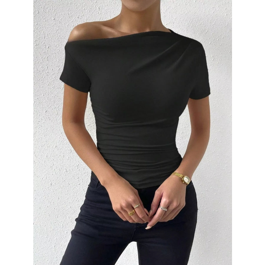 Single Shoulder Short Sleeve T-Shirt Apparel and Accessories