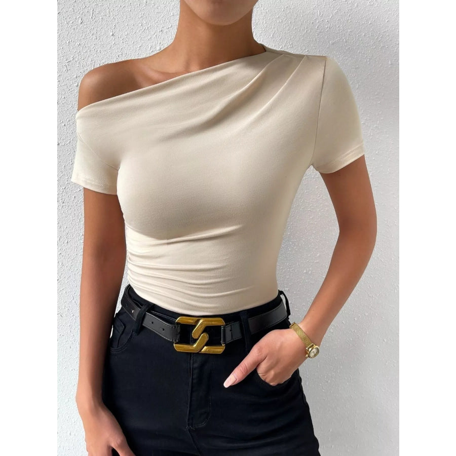 Single Shoulder Short Sleeve T-Shirt Apparel and Accessories