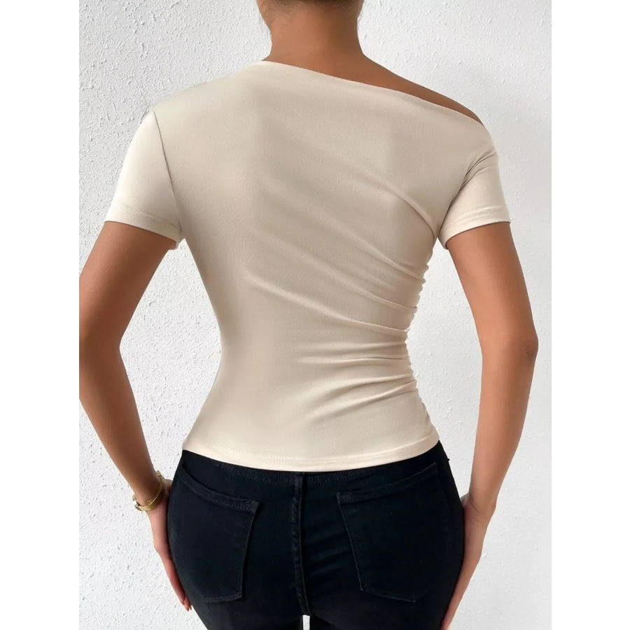 Single Shoulder Short Sleeve T-Shirt Apparel and Accessories