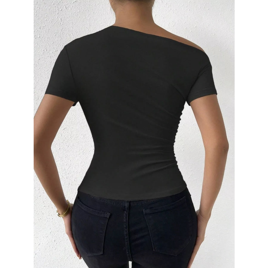 Single Shoulder Short Sleeve T-Shirt Apparel and Accessories