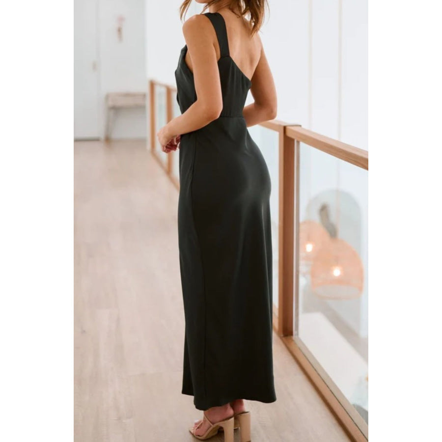 Single Shoulder Sleeveless Maxi Dress Apparel and Accessories