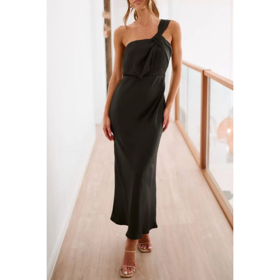 Single Shoulder Sleeveless Maxi Dress Apparel and Accessories