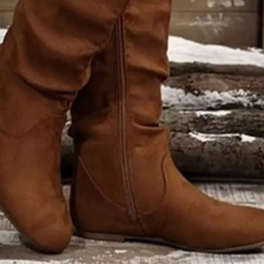 Size Zip Slouchy Boots Apparel and Accessories