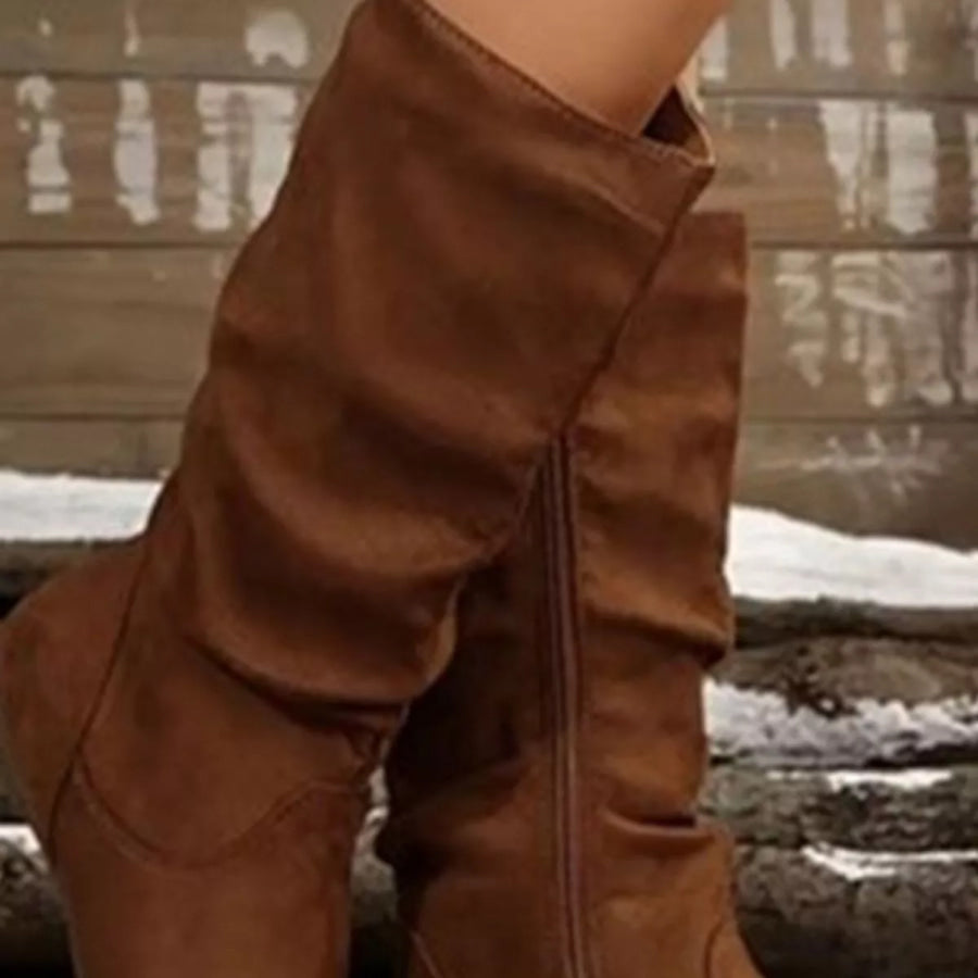Size Zip Slouchy Boots Apparel and Accessories