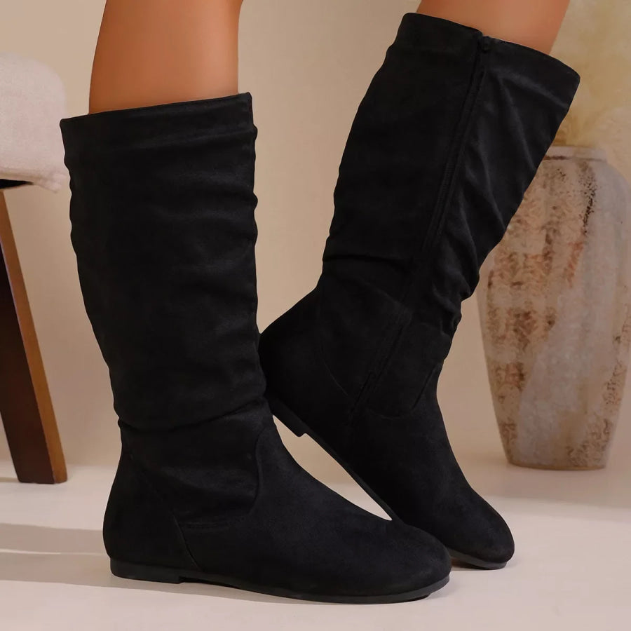 Size Zip Slouchy Boots Black / 36 Apparel and Accessories