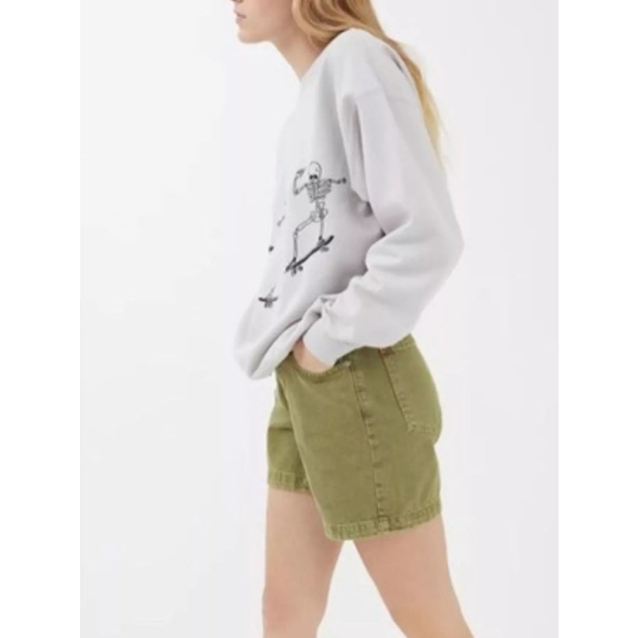 Skeleton Graphic Round Neck Sweatshirt Apparel and Accessories