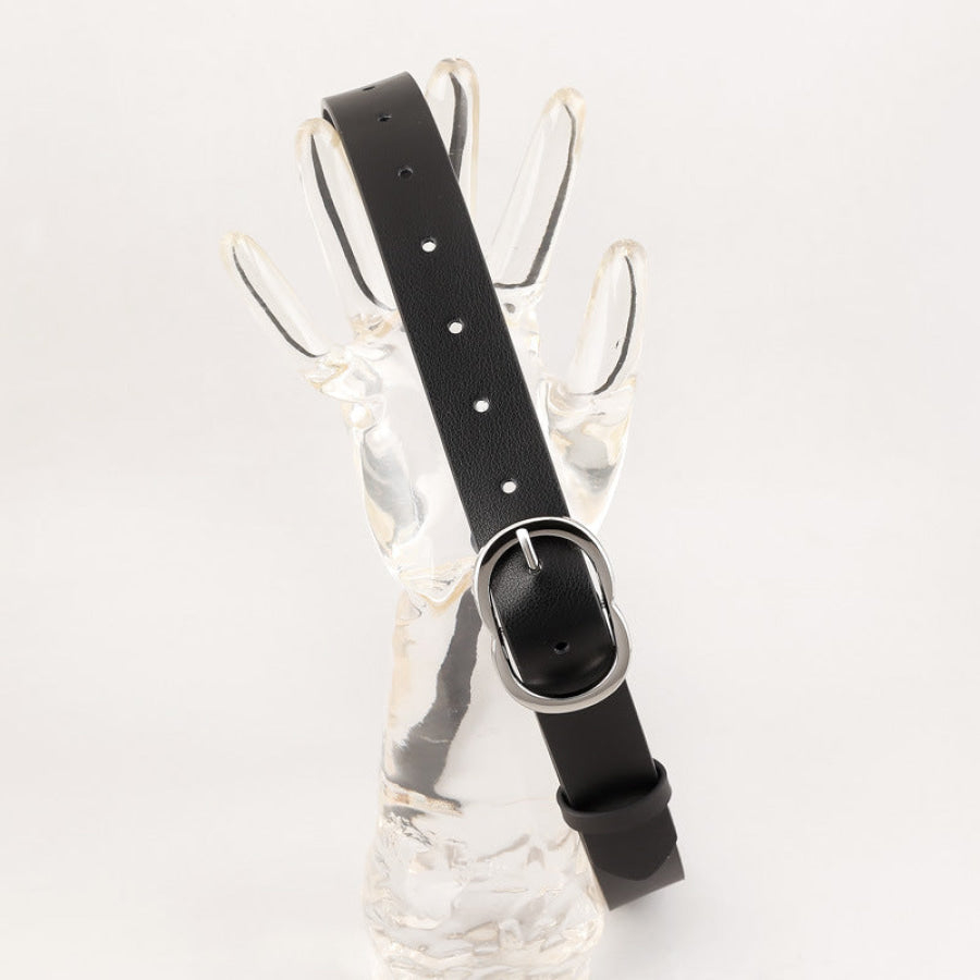 Skinny Belt with Oval Buckle Apparel and Accessories