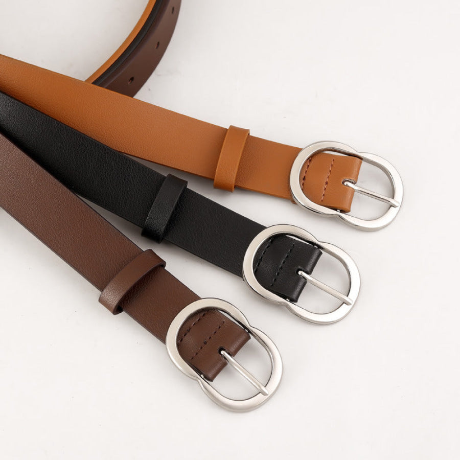 Skinny Belt with Oval Buckle Apparel and Accessories