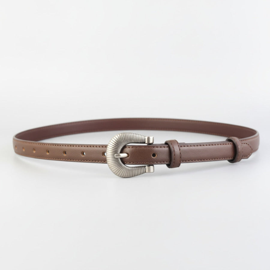 Skinny Belt with Silver Buckle Apparel and Accessories