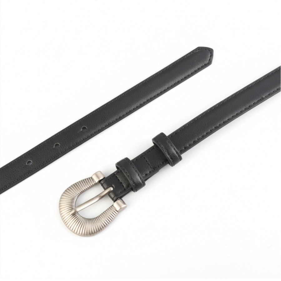 Skinny Belt with Silver Buckle Apparel and Accessories