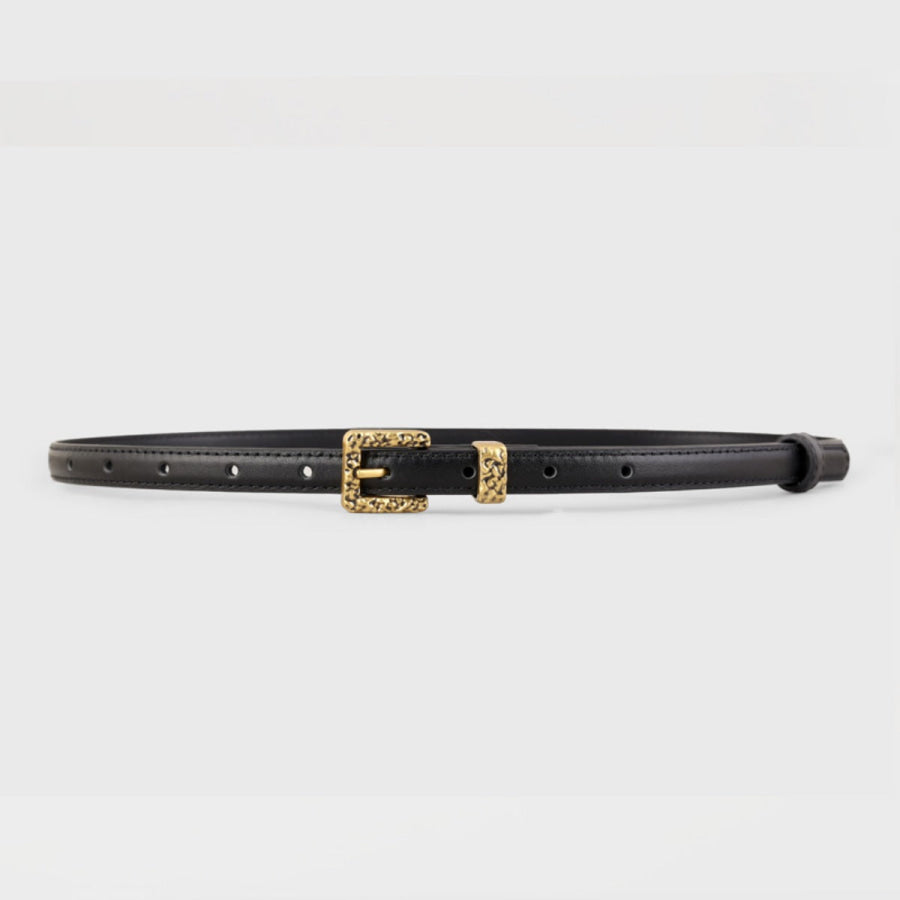 Skinny Leather Belt with Buckle Apparel and Accessories