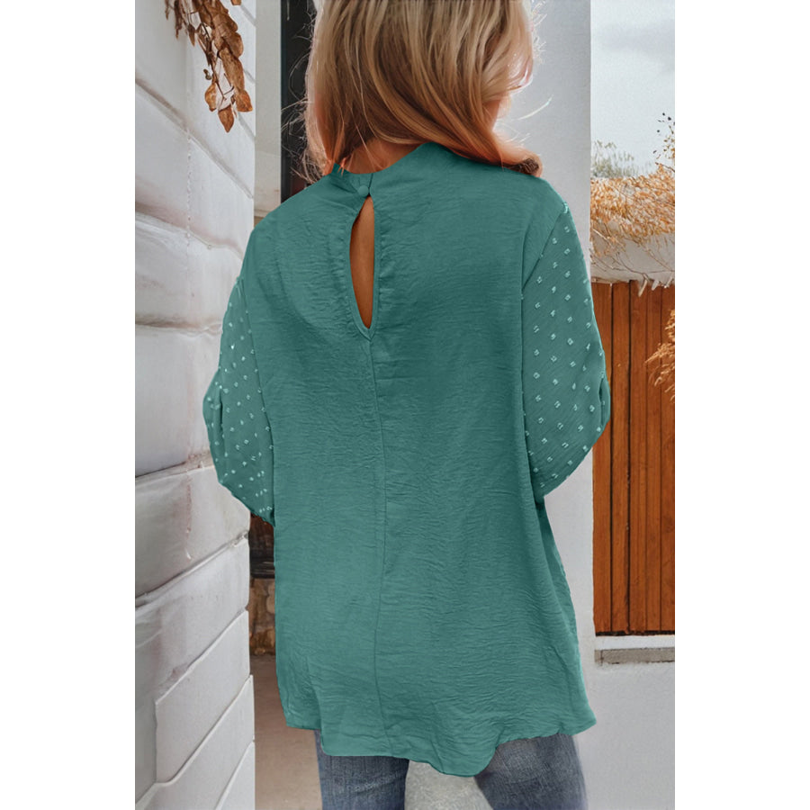 Skobeloff Swiss Dot Balloon Sleeve Loose Blouse Tops/Blouses & Shirts
