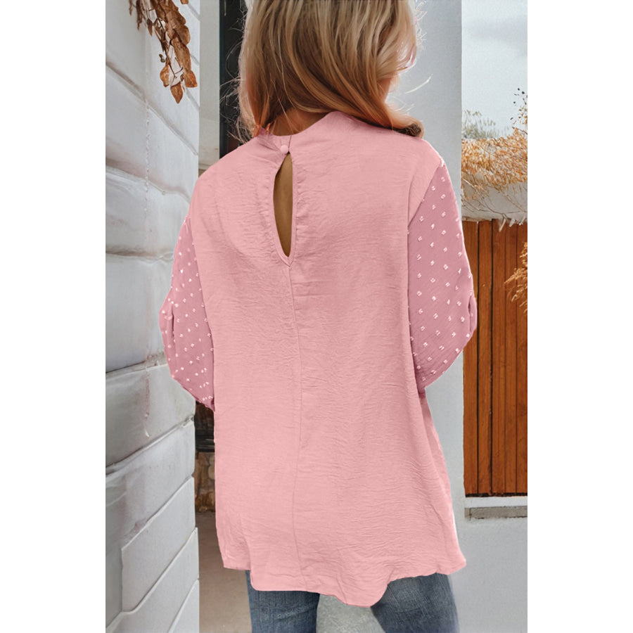 Skobeloff Swiss Dot Balloon Sleeve Loose Blouse Tops/Blouses & Shirts
