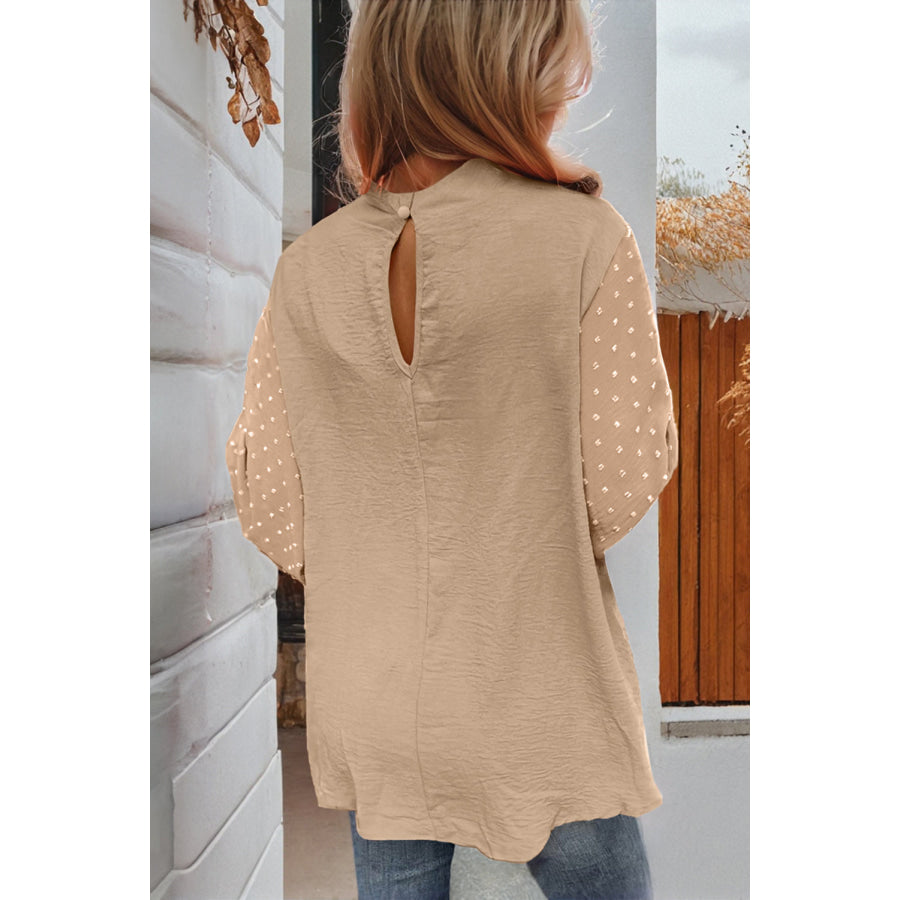 Skobeloff Swiss Dot Balloon Sleeve Loose Blouse Tops/Blouses & Shirts