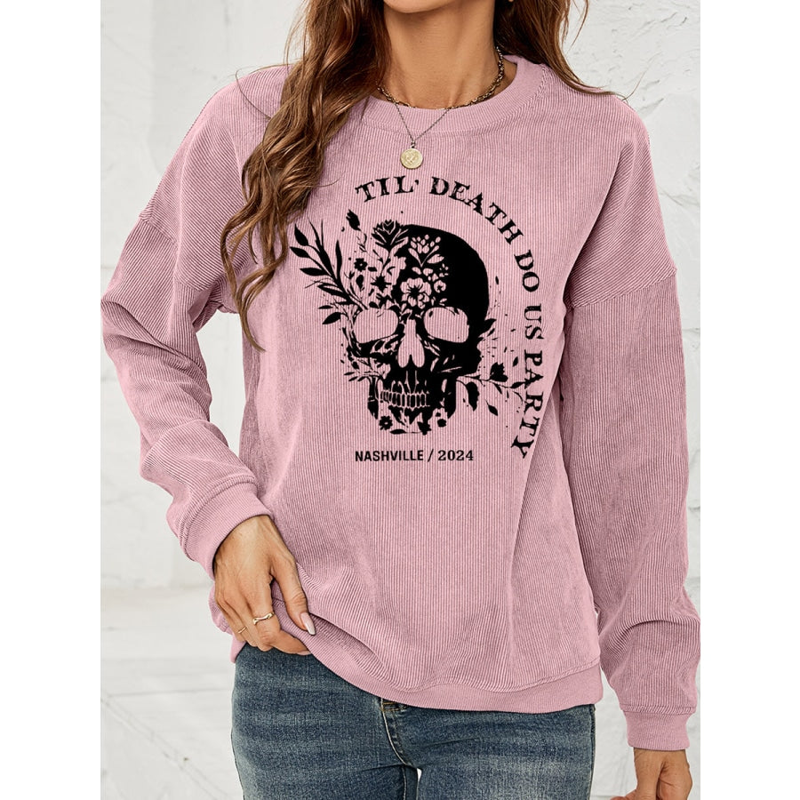 Skull Graphic Dropped Shoulder Sweatshirt