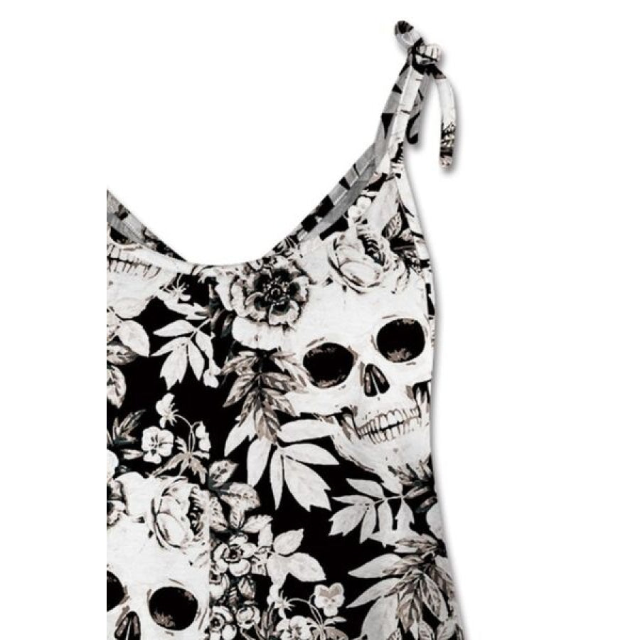 Skull Print Scoop Neck Cami Apparel and Accessories